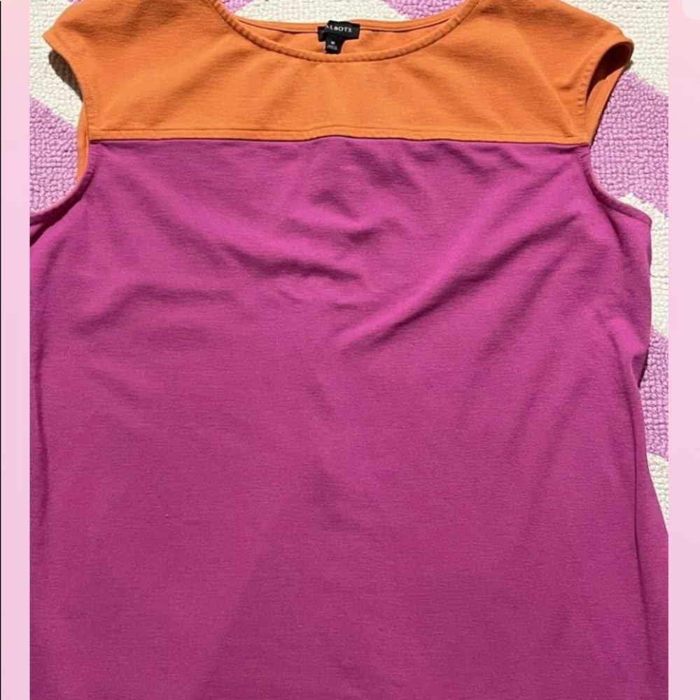 TALBOTS  Knee Length Pink & Orange Dress - Picture 2 of 9